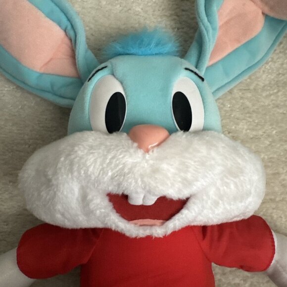 Talking BUSTER BUNNY Vintage 1990s Pull String Plush 17" - Tiny Toons Playskool - Picture 3 of 16